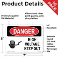 thumbnail image 2 of High Voltage Keep Out OSHA Danger Vinyl Decal Label 7 Inch x 5 Inch - 10 Pack, 2 of 6