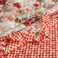 thumbnail image 4 of Benjara Lire 50 x 60" Quilted Throw Blanket with Fill- Windflower Print- Red, 4 of 11