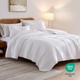 thumbnail image 2 of Juego de ropa de cama, edredón king size, 100% algodón, palassio, a rayas, blanco, 2 of 8