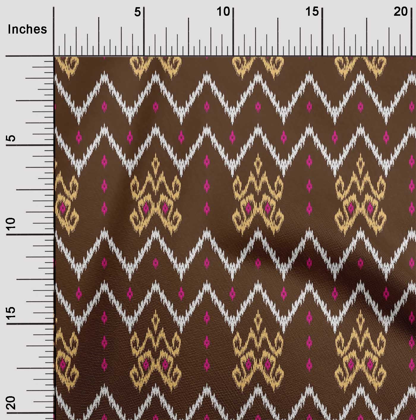 oneOone Viscose Jersey Fabric Paisley & Chevron Ikat Printed Fabric 1 ...