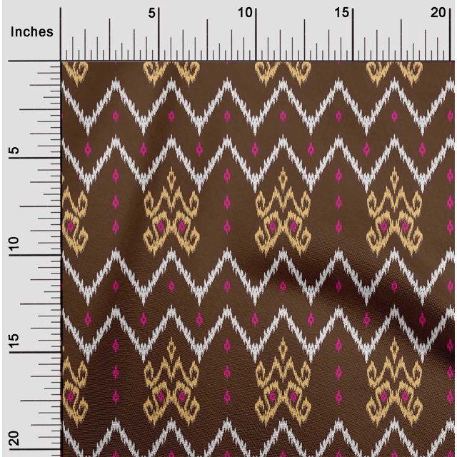 oneOone Viscose Chiffon Fabric Paisley & Chevron Ikat Print Sewing Fabric BTY 42 Inch Wide