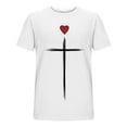 thumbnail image 6 of UVEASISHA Tshirts for Men Funny Novelty 3D Graphic Tees Short Sleeve Religious Faith T-Shirts Gift for Religious Believers White M, 6 of 6