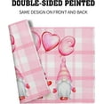 thumbnail image 6 of Valentine Gnome Placemats Set of 4, 12x18 Inch Love Elf Balloon Linen Table Place Mat with Pink White Buffalo Check Plaid Stain Resistant Kitchen Dining Decor for Mothers Day Wedding Party, 6 of 6