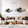 thumbnail image 4 of Elephant Stock Gold Foil Abstract Wall Art - Horizontal Multi Panel Canvas - Living Room Wall Decor - Abstract Multi Panel - Black And Gray Decor - 55" x 24", 4 of 8