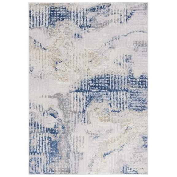 SAFAVIEH Palma Marin Abstract Area Rug, Beige/Blue, 5'5" x 7'7"