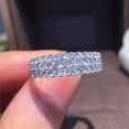 thumbnail image 3 of 2Ct Round Cut Lab Created Diamond Half Eternity Band Promise Ring 14K White Gold Plated Silver, 3 of 4