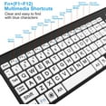 Wireless Large Print Keyboard and Mouse Set with USB Receiver Quiet