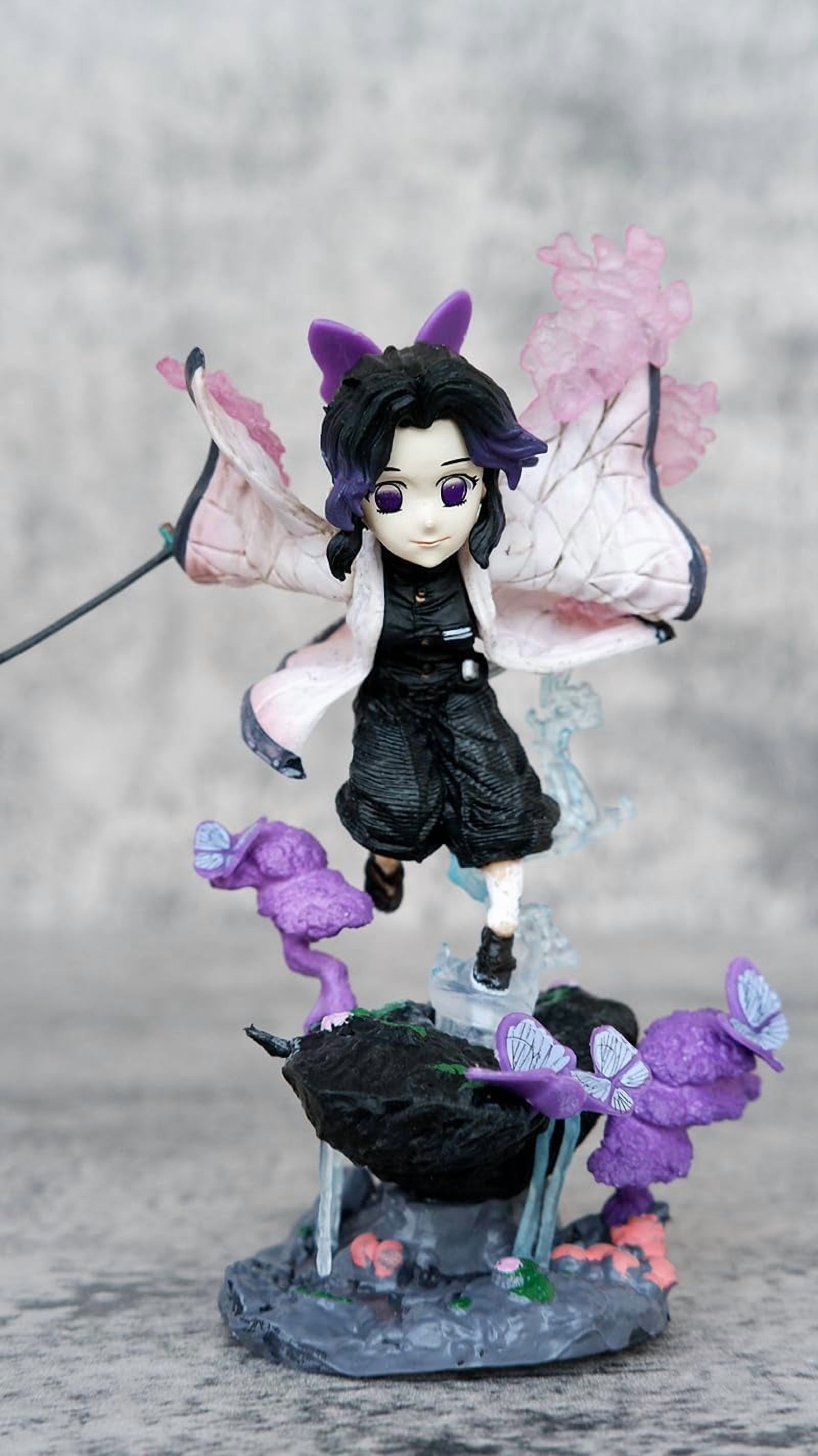 New Tanjirou, Nezuko Figure Statues 10cm/3.9inch PVC Character Figurine Cosplay Action Figures Model Collectible Anime Ornament (Kochou Shinobu)