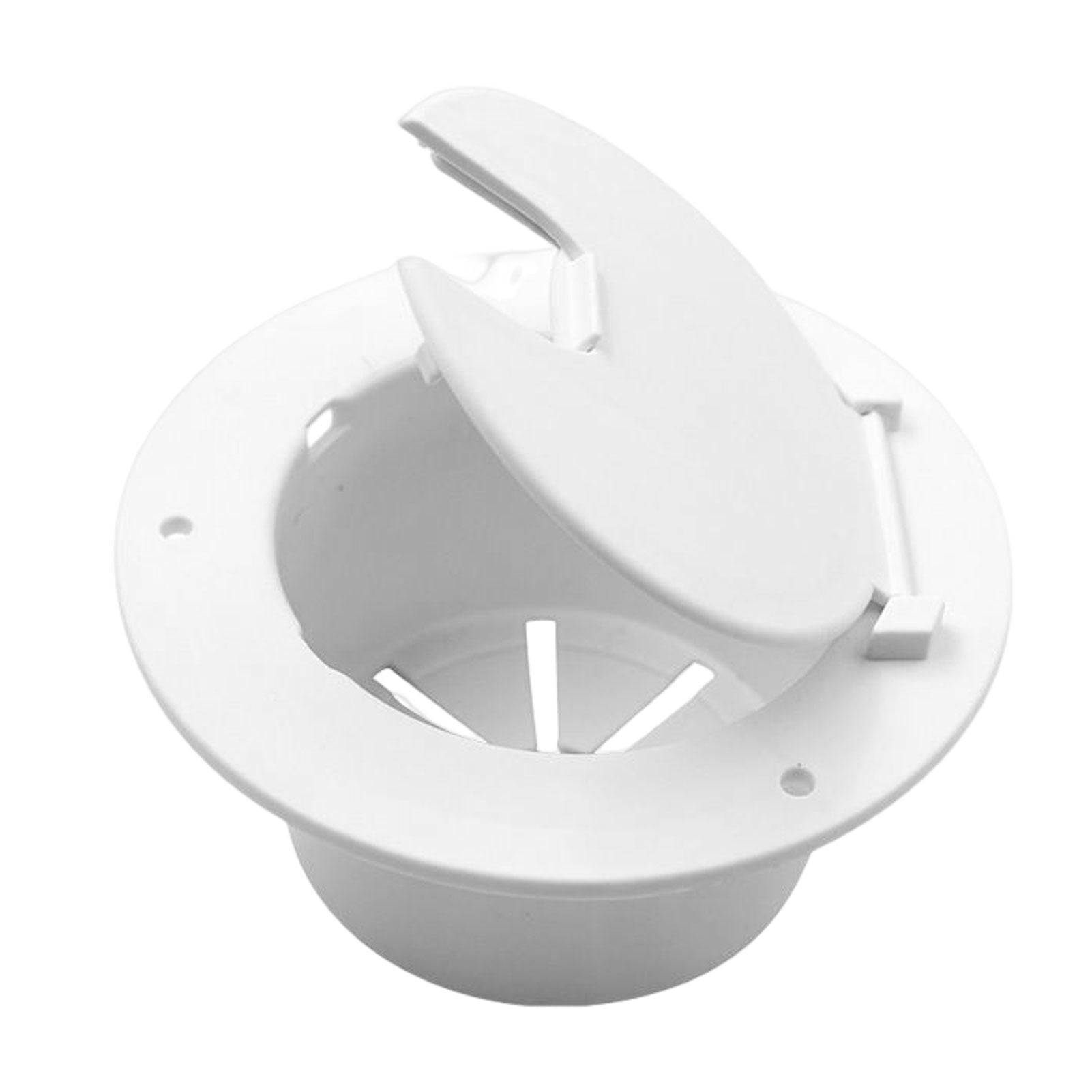 RV Round Electric Cable Hatch RV Camper Electric Cord Cover White