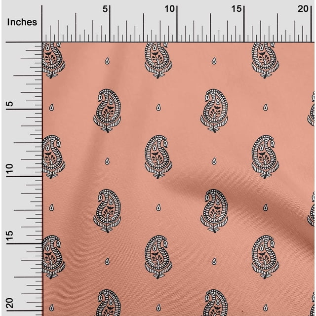 oneOone Viscose Jersey Fabric Paisley Block Print Fabric By Yard 60 Inch Wide