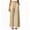 Khaki, variant on Women's Lightweight Lace Hem Beach Pants Ruffle Elastic Waist Wide Leg Palazzo Pants Textured Summer Pockets Casual Pants Fashion Bottoms White