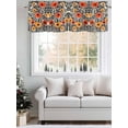 thumbnail image 5 of Orange Spring Floral Curtain Valances for Windows, Black Botanical Summer Leaf Kitchen Valance Window Treatment, Light Filtering Block Curtains for Bathroom/Bedroom/Living Room 42'' x 12'', 5 of 9