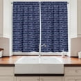 thumbnail image 2 of Ambesonne Navy Blue Kitchen Curtains, Marine Knots Pattern, 55"x39", Dark Blue White, 2 of 3