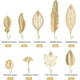 thumbnail image 2 of 9pcs Decorative Leaves Iron Hooks, 9 Style Feather/Maple Leaf Wall Mounted Hangers Gold Coat Hooks for Hanging Key, Towel, Coat, Photo Frame, Hat, Bag and Umbrella, 2 of 6
