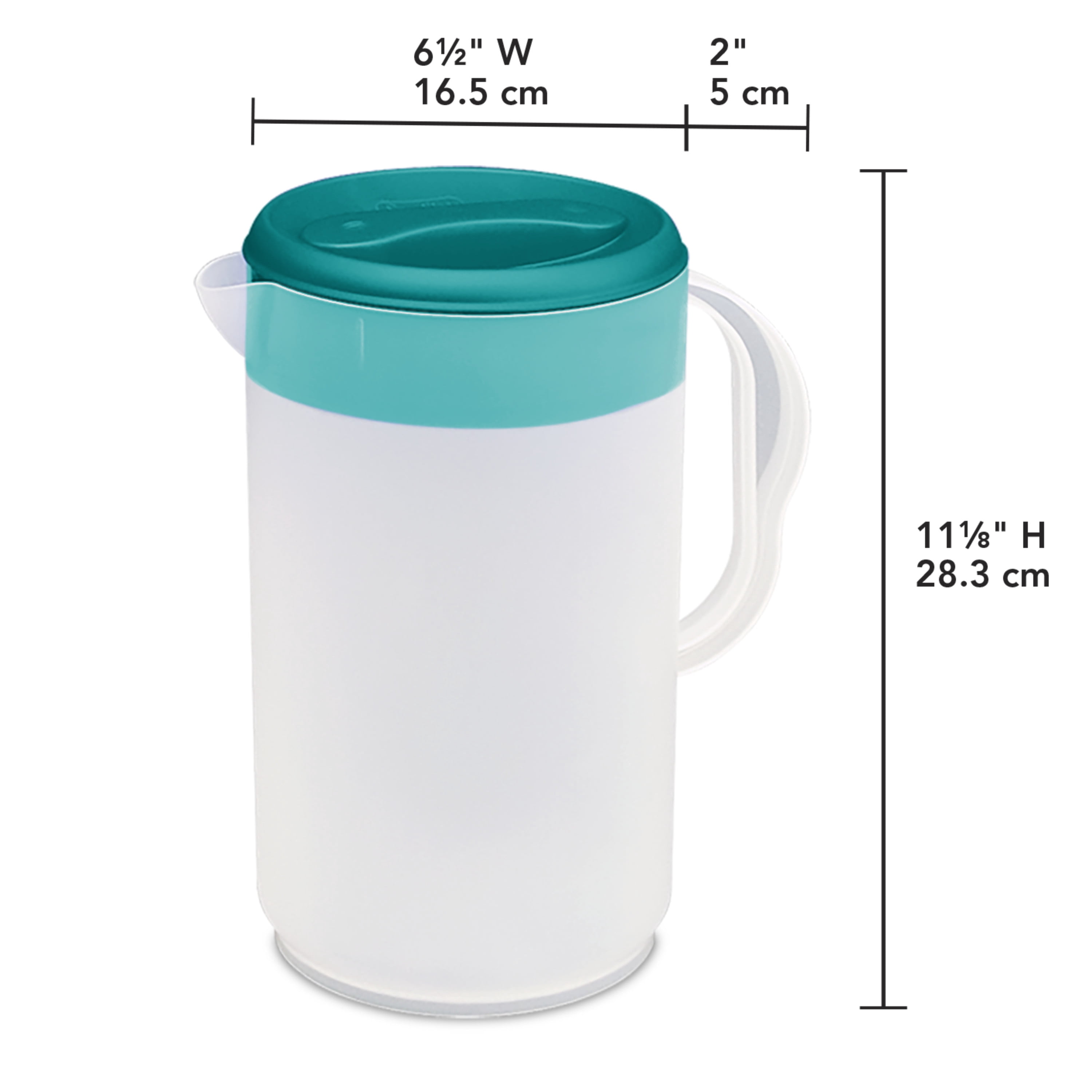 Sterilite, Pitcher, Twist & Pour 1 Gallon Pitcher, Blue Atoll, 1 gal, helpful for family beverage service.