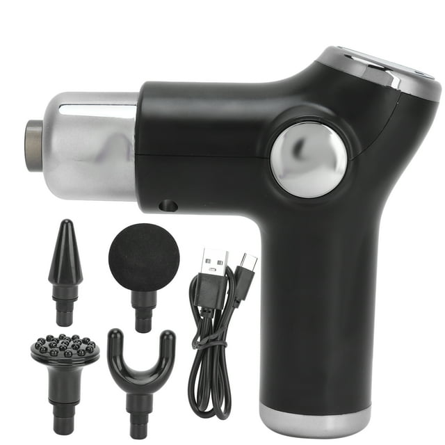 Masajeador muscular profesional con pistola eléctrica de masaje de tejido profundo (negro)