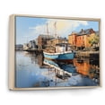 thumbnail image 2 of Designart "Reflections An Port Wharfside wall art II" Nautical & Beach Floater Framed Canvas Art Print, 2 of 7