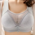 thumbnail image 3 of Bigersell Lace Bra V-Neck Wire-Free Bra Support Women Padded Bras T-Shirt Bra Style R-125 Basic Bra Strap Nylon Full-Coverage Bra Feature Everyday Bras Underwear Gray XL, 3 of 3
