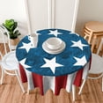 thumbnail image 3 of Patriotic July 4th Independence Day Memorial Day Wooden American Flag Waterproof Picnic Patio Party Round Table Cloth Cover Decorations Fabric 60 Inch Circular Tablecloth for 20-47 Inch, 3 of 6