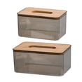 thumbnail image 1 of Organizador De Caja De Pañuelos Transparente Para La Sala De Estar Del Hogar 21.5x13x10CM + 18x11.8x10CM, 1 of 9