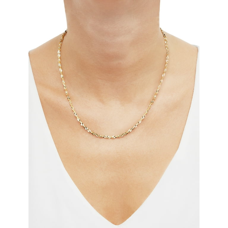 Women's Welry 3mm Cleo Link Chain Necklace in 10kt Yellow Gold, 18