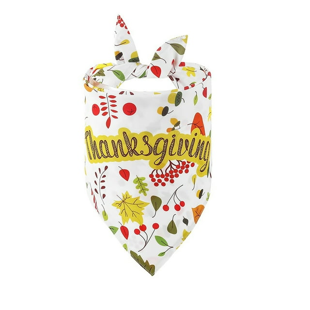 TIELUTT Bandana pour Chien Action de Grâce Foulard d'Automne pour Animaux de Compagnie Réglable Citrouille Dinde Feuille d'Érable Triangle Bavoir Action de Grâce Réfléchissant Nœuds Papillon pour Petit Garçon Chiens Nom de Chien Noël Cuir Chien Personnalisé