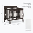 thumbnail image 3 of Dream On Me Aden 4-in-1 Convertible Mini Crib In Chocolate Chip, Greenguard Gold Certified, 3 of 8