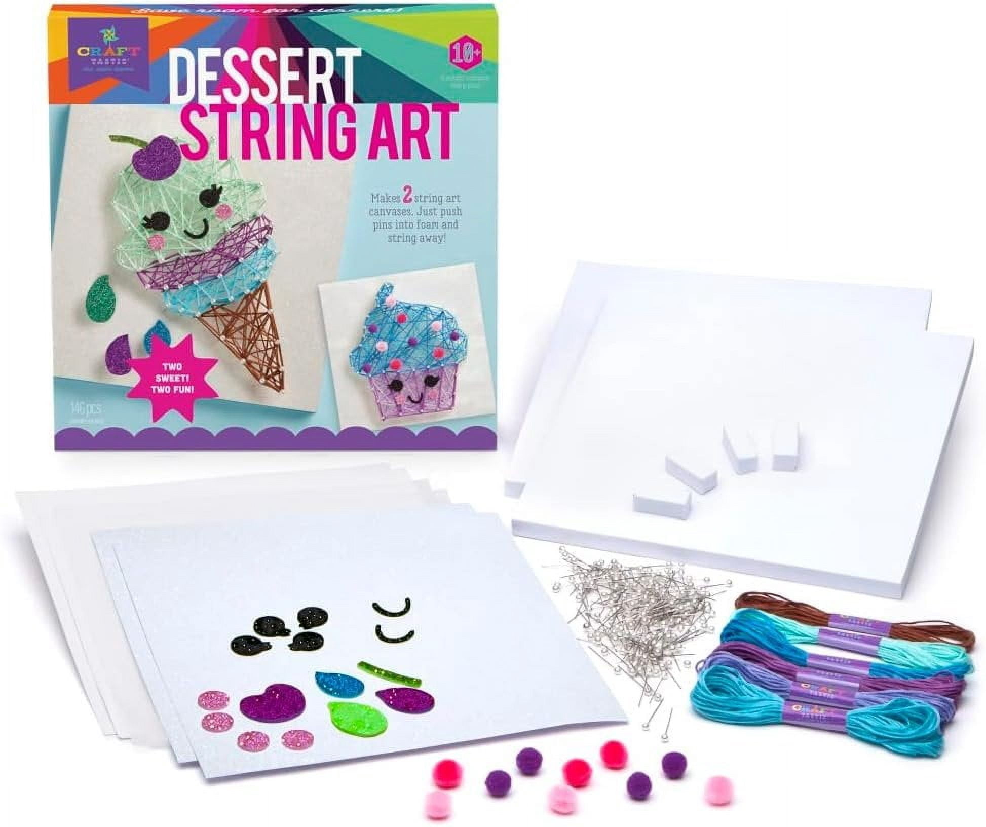 Craft-tastic  String Art Kit  Craft Kit Makes 2 Large String Art Canvases  Desserts Edition
