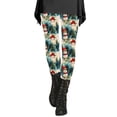 thumbnail image 3 of Christmas Fall Polyester Ankle-Length Spandex Floral Leggings for Women Green Women's Day Autumn And Winter Artistic Splash Printed Soft Stretchy Pants M, 3 of 6