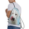 thumbnail image 3 of Kdxio Puppy Licks Nose Print Drawstring Backpack Bag,Waterproof Draw String Back Sack, Gym Drawstring Bags Swim Bag For Unisex, 3 of 9