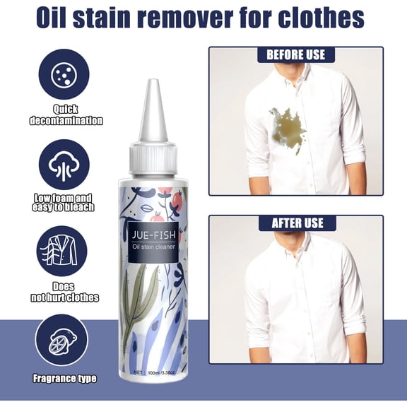 Emergency Stain Remover for Clothes - Works on Fresh or Set-In Stains - 3.4 fl oz Portable Spray for Inorganic Stains, Food, and Dirt with Quick Treatment