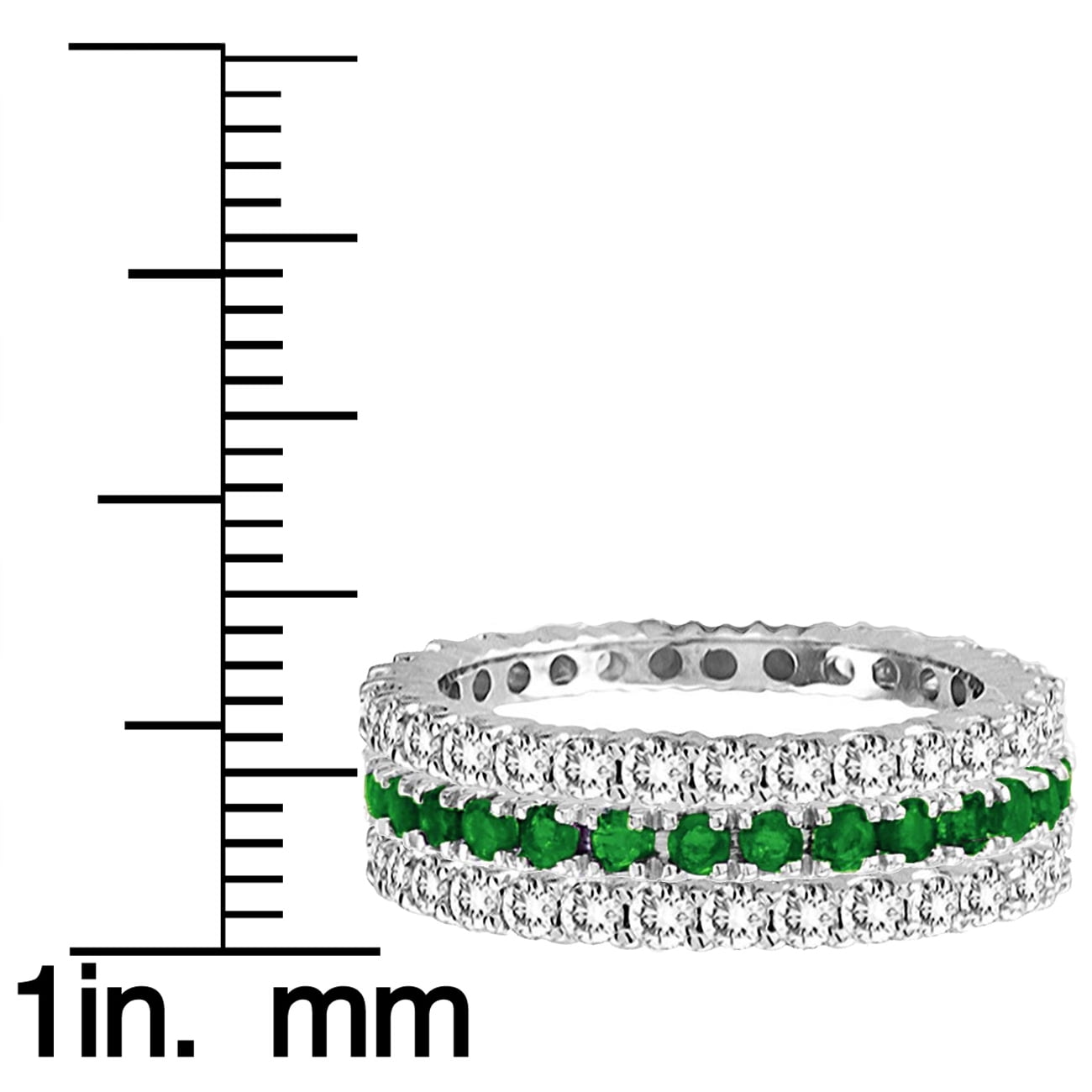 バッジェリーミシュカ リング アクセサリー レディース Certified Lab Grown Diamond Emerald-Cut Eternity  Band (3 ct. in 14k Gold White お買得な商品