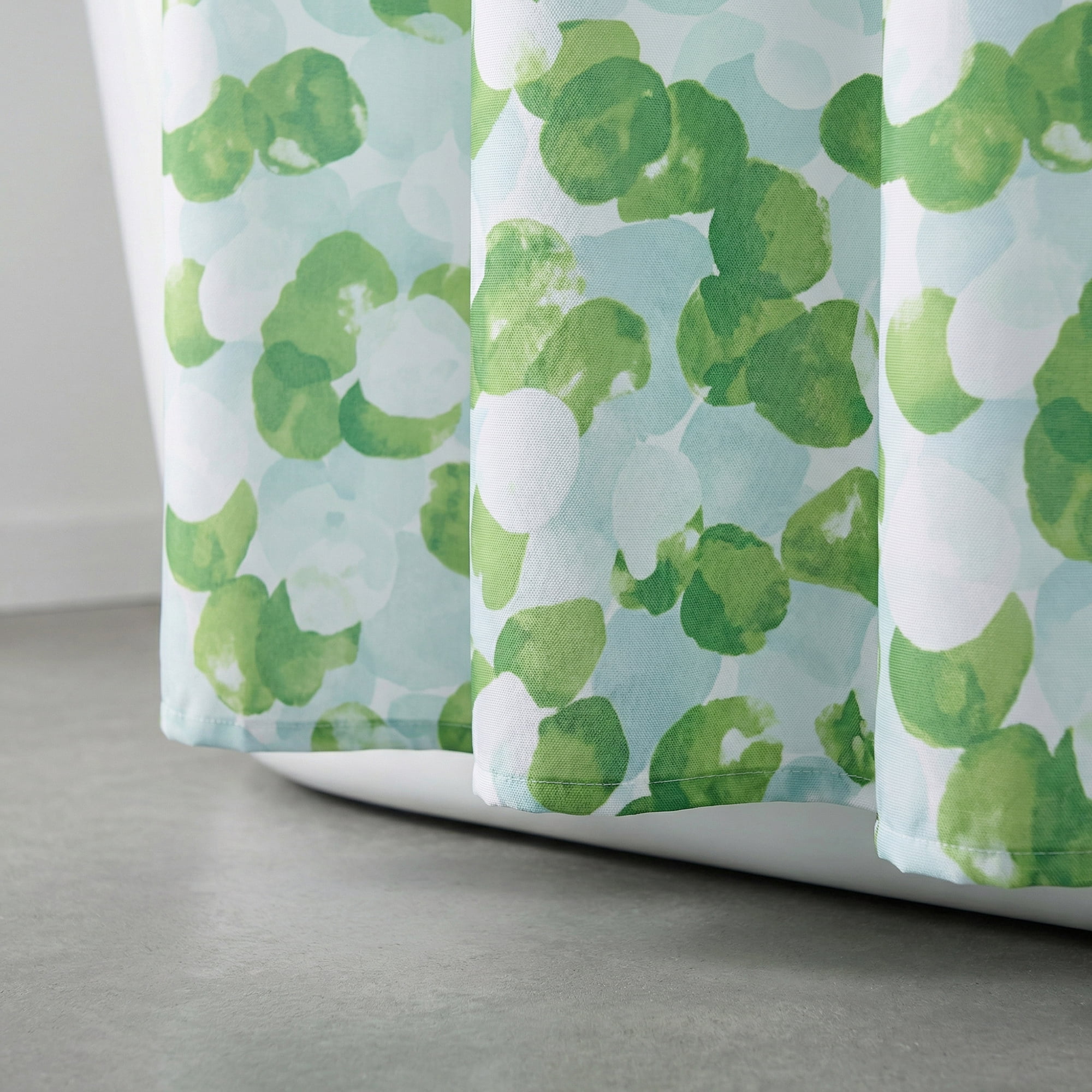 Unique Bargains Floral Shower Curtain Sets with 12 Hooks Green 71"W x 71"L