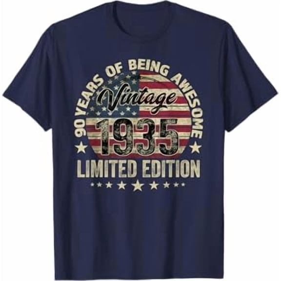 90 Years Old Born 1935 Vintage 90th birthday T-Shirt