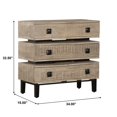 thumbnail image 4 of Commode Rustique à 3 Tiroirs en Bois Brun en Détresse, 4 of 9