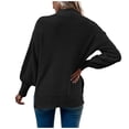 thumbnail image 5 of Lovskoo Sweaters for Women Casual Trendy Pullover Long Sleeve Round-Neck Knitted Sweater Tops Black, 5 of 7