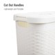 thumbnail image 4 of 40L Slim Laundry Hamper, Clothes Basket, Lid, Wicker Design, Plastic, 18"L x 10.4"W x 23.5"H, White, 4 of 6