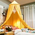 thumbnail image 1 of Lovvi Dosel de cama para niñas, volantes de ensueño para colgar en el techo, dosel de princesa, decoración de dormitorio, dosel suave, red de lectura, dosel extra grande para cama tamaño queen - verde, 1 of 4