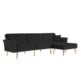 thumbnail image 3 of Segmart Uptown Sectional Sofa, Black Fabric, 3 of 11