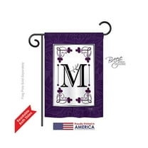 Breeze Decor 80013 Classic M Monogram 2-Sided Impression Garden Flag - 13 x 18.5 in.