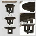 thumbnail image 4 of Round Extendable Dining Table Set for 4-6, 5-Piece Farmhouse Dining Table Set with 16" Removable Leaf and Curved Legs, Wood Kitchen Table Set with Ergonomic Backrest for Home, Black, 4 of 6