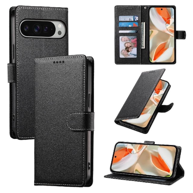 Case for FOXDOCK Google Pixel 9 Pro XL Wallet Case – Premium Leather, 3 Card Slots, Shockproof Protection