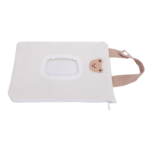 CAJA DE TOALLITAS PARA BEBÉS DE VIAJE, BOLSA dispensadora de toallitas para bebés portátil con cremallera bordada para viajes