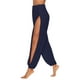 thumbnail image 2 of Pantalones Harén con Abertura Alta para Mujer, Pantalones Harén Hippies. Azul Oscuro XL, 2 of 7