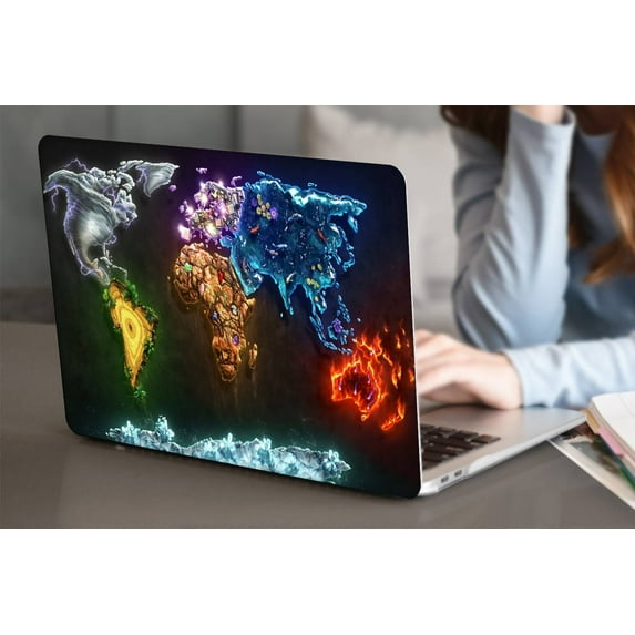 KSK KAISHEK Hard Case Shell Cover Only Compatible Old MacBook Air 13" with No Touch No USB-C + Black Keyboard Cover Model: A1369 & A1466( Geography 57)