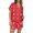 1020Watermelon Red, variant on Women's Casual Fashion Christmas Print Short-sleeved Home Wear Button-down Short-sleeved T-shirt And Shorts Pajamas