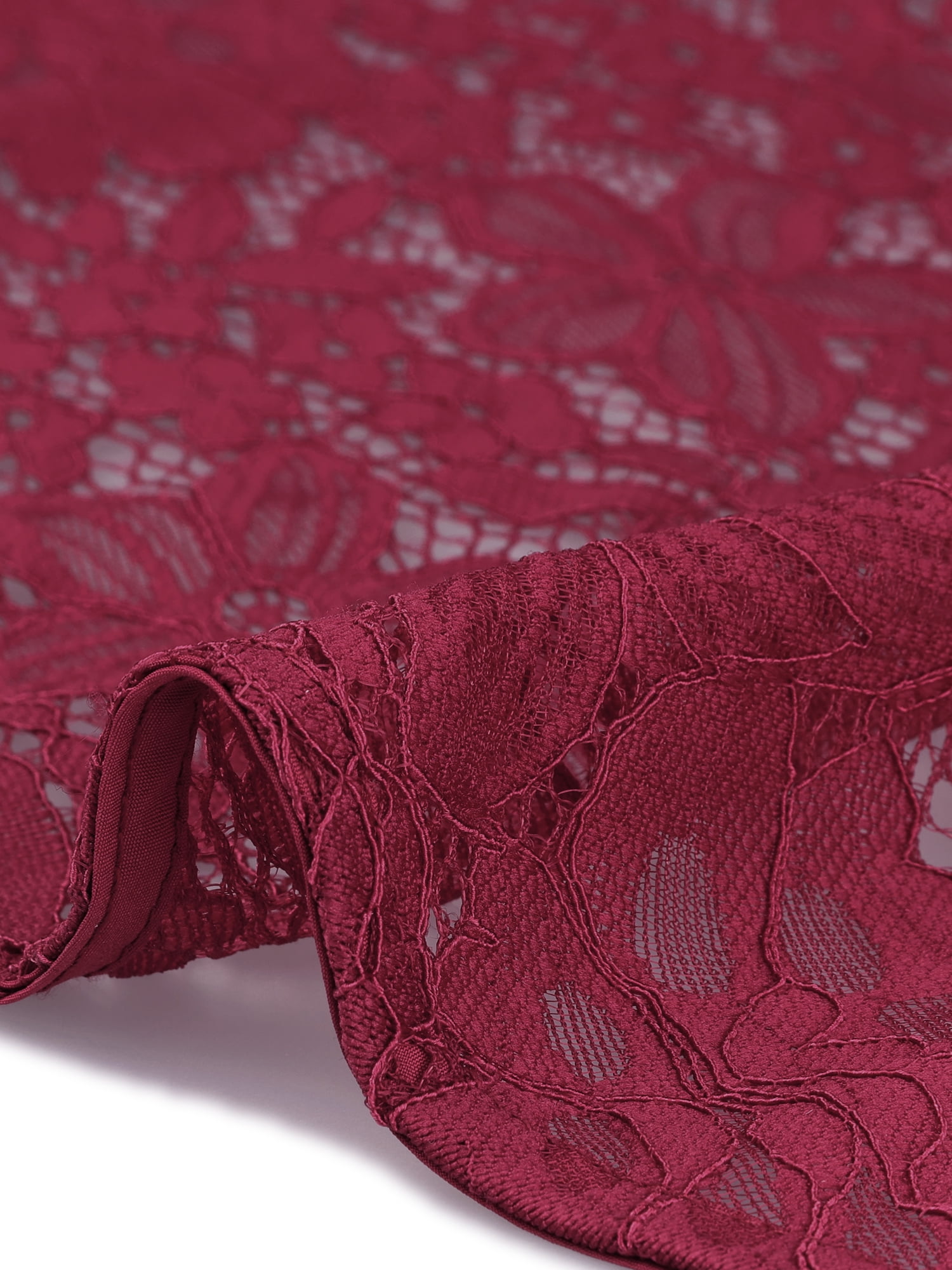 DARING DIVA Plus Size Lace Crochet Sheer Kimono Cover Up Cardigan 2X Burgundy
