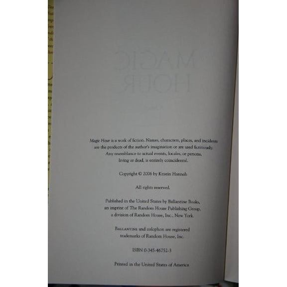 Pre-Owned Magic Hour: A Novel (Hardcover) 0345467523 9780345467522