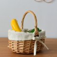 thumbnail image 6 of sunsanly Flower Basket with Handle And Fabric Lining Hand-Woven Great Load Bearing Large Capacity Picnic Camping Basket Easter Gift Wicker Basket Grocery Vegetable Fruit Storage Container, 6 of 7