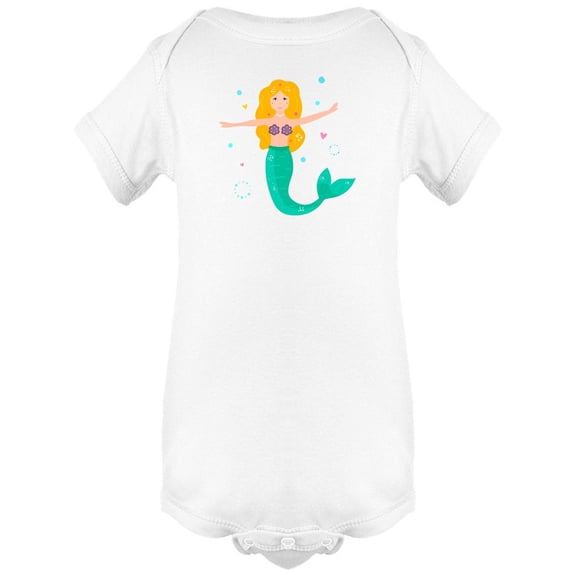 Gorgeous Blonde Mermaid Cartoon Bodysuit Infant -Image by Shutterstock,  Newborn